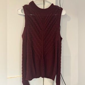 Aeropostale maroon open shoulder sweater